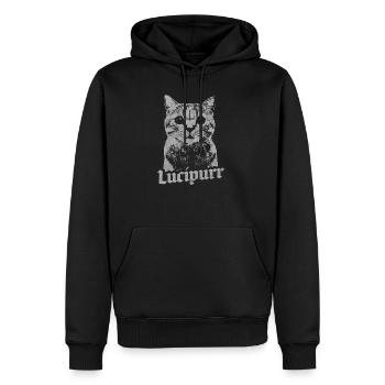 Luzifer Okkulte Satanische Katze Lucipurr Antichrist - Männer Premium Bio Hoodie - Schwarz - Vorne - Nico (187cm)