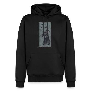 Okkulte Pest Doktor Tarot Karte Schwarzer Tod - Männer Premium Bio Hoodie - Schwarz - Vorne - Nico (187cm)