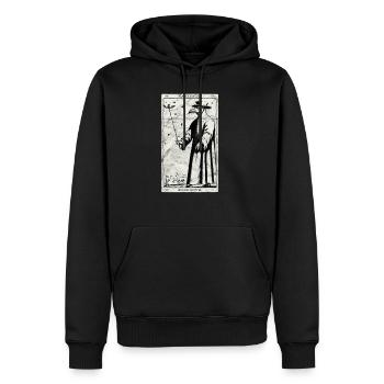 Pest Doktor Okkulter Schwarzer Tod Tarot Karte - Männer Premium Bio Hoodie - Schwarz - Vorne - Nico (187cm)