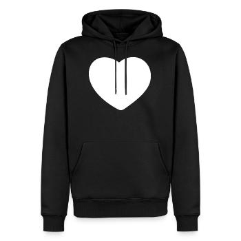 Coeur blanc - Sweat à capuche Premium bio Homme - noir - Devant - Nico (187cm)