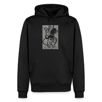 Okkulte Kraken Tarot Karte Vintage Gothic Baphomet - Männer Premium Bio Hoodie - Schwarz - Vorne - Nico (187cm)
