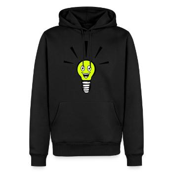lustige Glühbirne - Idee - Männer Premium Bio Hoodie - Schwarz - Vorne - Nico (187cm)