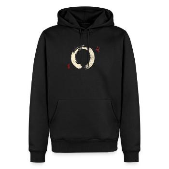 Bouddhisme Méditation Yoga Bonsaï Zen Enso Cercle - Sweat à capuche Premium bio Homme - noir - Devant - Nico (187cm)