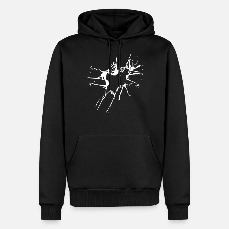 Verre cassé blanc - Sweat à capuche Premium bio Homme - noir