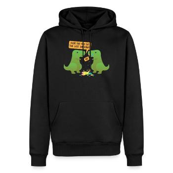 Funny Dino "Did you eat the last Unicorn?" - Sweat à capuche Premium bio Homme - noir - Devant - Nico (187cm)