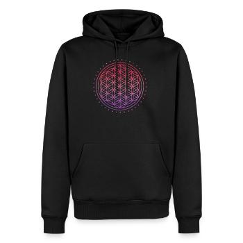 Géométrie Sacrée Fleur de Vie - Psychédélique - Sweat à capuche Premium bio Homme - noir - Devant - Nico (187cm)