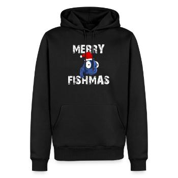 Merry Fishmas - Merry Christmas - - Männer Premium Bio Hoodie - Schwarz - Vorne - Nico (187cm)