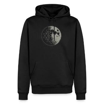 Heilige Geometrie Sri Yantra Moon - Psychedelisch - Männer Premium Bio Hoodie - Schwarz - Vorne - Nico (187cm)