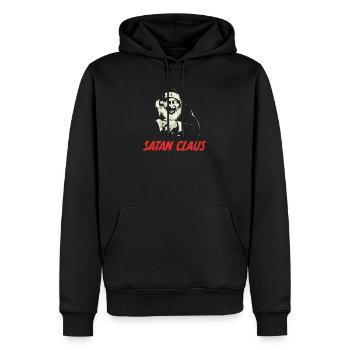 Satan Claus Anti Noël Noël Père Noël - Sweat à capuche Premium bio Homme - noir - Devant - Nico (187cm)