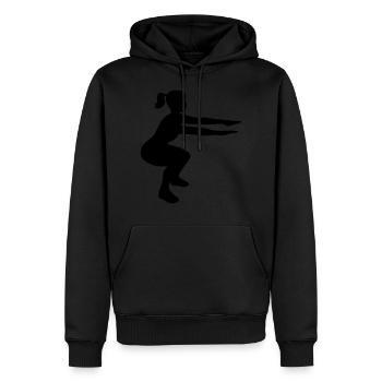 femme fitness - Sweat à capuche Premium bio Homme - noir - Devant - Nico (187cm)