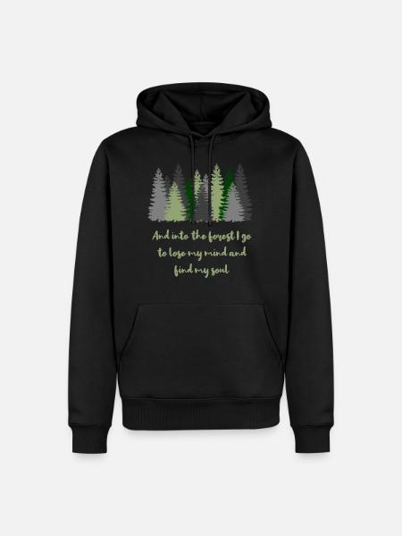 Wald Spruch Wanderer Förster - Männer Premium Bio Hoodie - Schwarz
