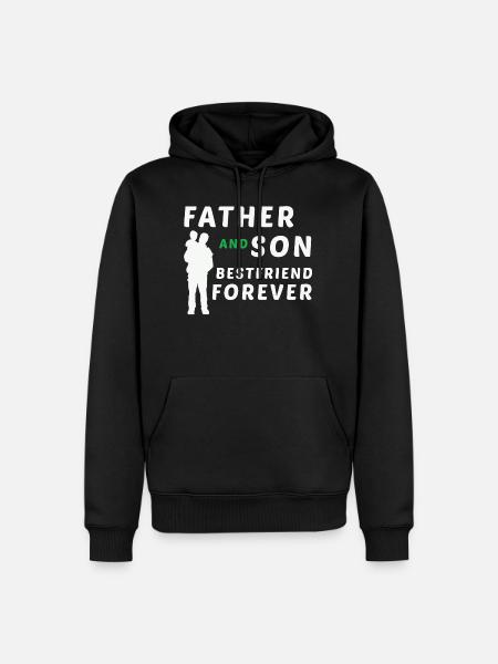 Father and son - Men’s Premium Organic Hoodie - black