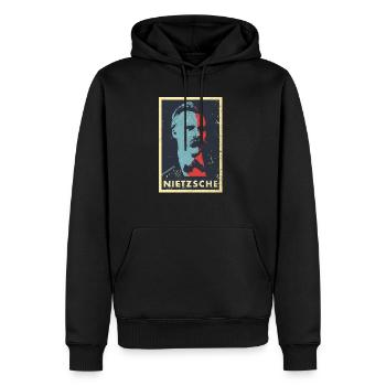 Vintage Philosophie Nietzsche Ubermensch Kant - Männer Premium Bio Hoodie - Schwarz - Vorne - Nico (187cm)
