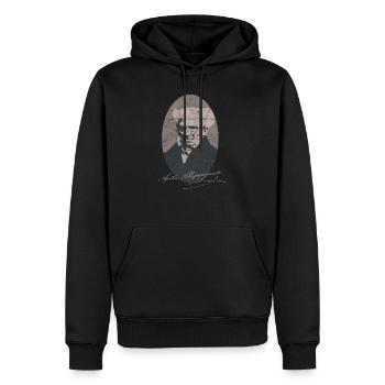 Vintage Philosophie Arthur Schopenhauer Nietzsche - Männer Premium Bio Hoodie - Schwarz - Vorne - Nico (187cm)