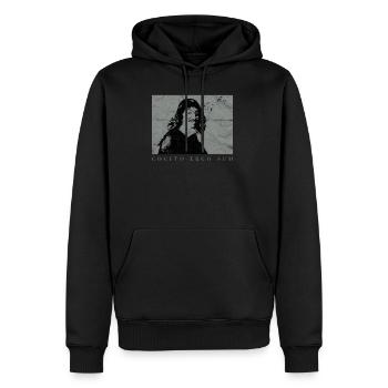 Descartes Cogito Ergo Sum Philosophie Nietzsche - Männer Premium Bio Hoodie - Schwarz - Vorne - Nico (187cm)