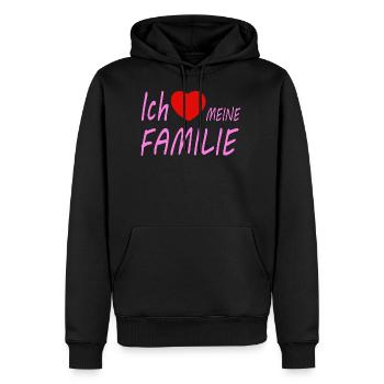 ich liebe meine Familie - Männer Premium Bio Hoodie - Schwarz - Vorne - Nico (187cm)