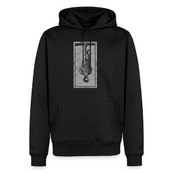 Occulte L’homme pendu Tarot Carte Vintage - Sweat à capuche Premium bio Homme - noir - Devant - Nico (187cm)