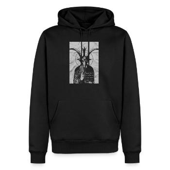 Occult Baphomet Gothic Grunge Satan Devil Black - Men’s Premium Organic Hoodie - black - Front - Nico (187cm)