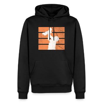 Père et fils - Sweat à capuche Premium bio Homme - noir - Devant - Nico (187cm)