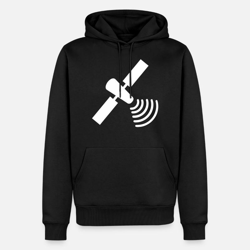 Satellit - Männer Premium Bio Hoodie - Schwarz