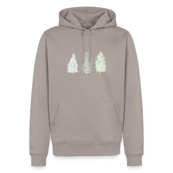 Forest - Men’s Premium Organic Hoodie - taupe - Front - Nico (187cm)