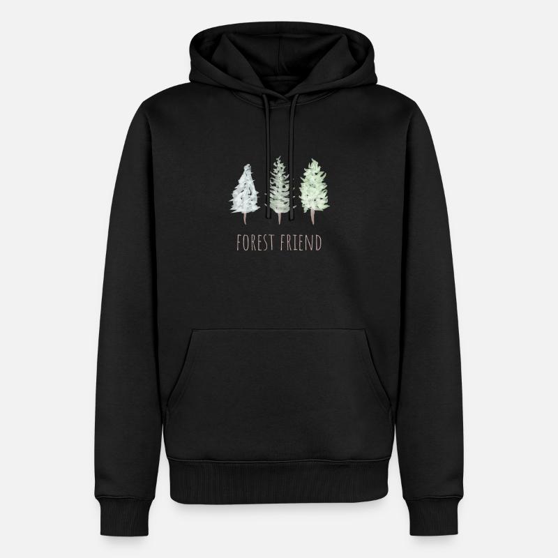 Waldfreund - Männer Premium Bio Hoodie - Schwarz