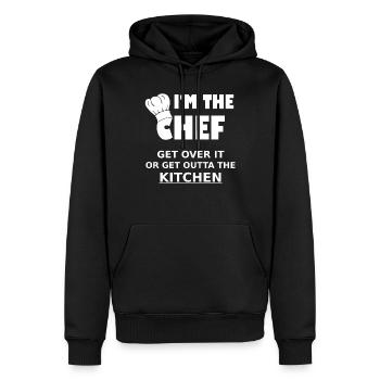 Chef de cuisine Chef de cuisine Chefkoch - Sweat à capuche Premium bio Homme - noir - Devant - Nico (187cm)