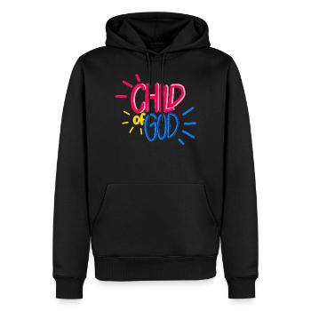 Enfant de Dieu - design chrétien - coloré - Sweat à capuche Premium bio Homme - noir - Devant - Nico (187cm)