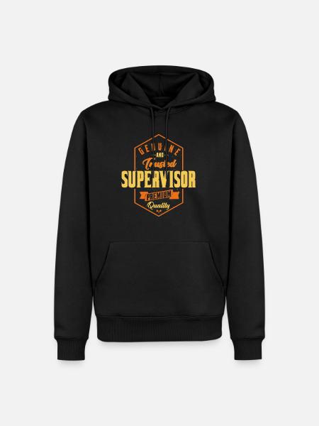 Superviseur authentique et fiable - Sweat à capuche Premium bio Homme - noir