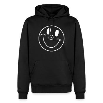 Smilie - Men’s Premium Organic Hoodie - black - Front - Nico (187cm)