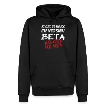 Cadeau Humour Programmeur Informatique Développeur - Sweat à capuche Premium bio Homme - noir - Devant - Nico (187cm)