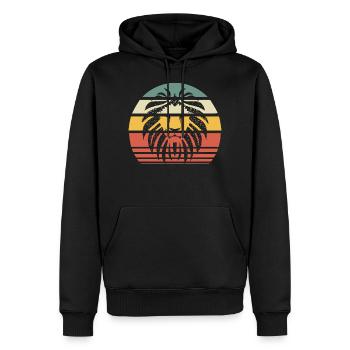 Lion tête de lion afrique nature animaux vintage rétro - Sweat à capuche Premium bio Homme - noir - Devant - Nico (187cm)
