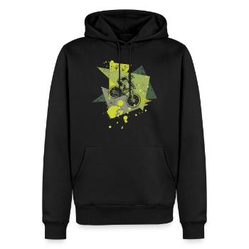 Cadeau descente VTT - Sweat à capuche Premium bio Homme - noir - Devant - Nico (187cm)
