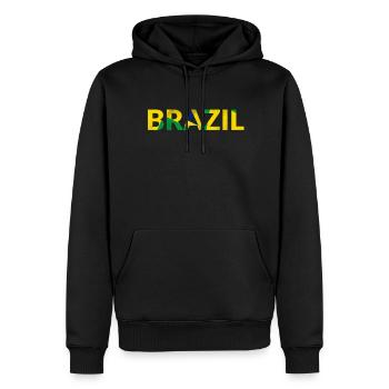 Brésil, Brésil, Brésiliens, drapeau, drapeaux - Sweat à capuche Premium bio Homme - noir - Devant - Nico (187cm)