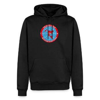 Flat Earth Society - Theory Conspiracy Vintage - Men’s Premium Organic Hoodie - black - Front - Nico (187cm)