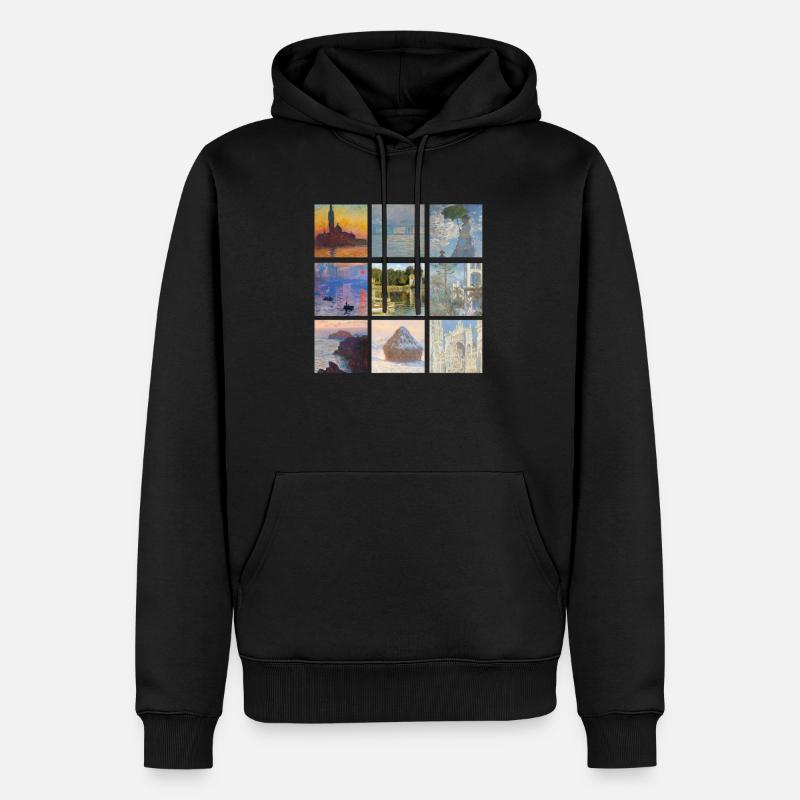 Monet - Sweat à capuche Premium bio Homme - noir