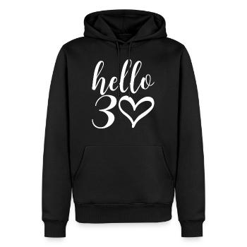 30. Geburtstag Tank Women Hallo - Männer Premium Bio Hoodie - Schwarz - Vorne - Nico (187cm)