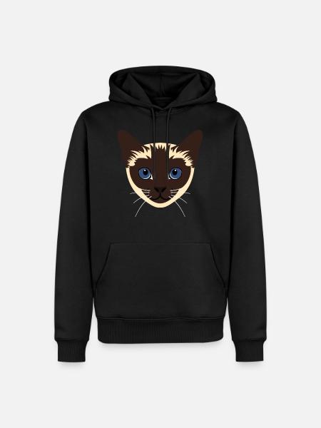 Siamese Cat Head - Men’s Premium Organic Hoodie - black