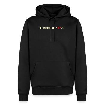 HTML CSS Code Informatiker Geek Coder - Männer Premium Bio Hoodie - Schwarz - Vorne - Nico (187cm)