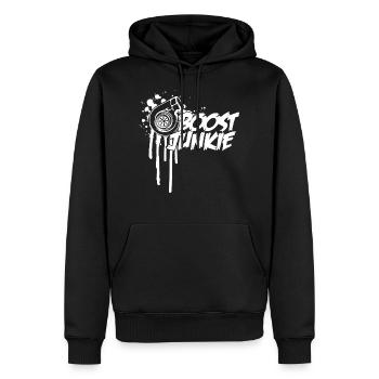 Boost Junkie Turbo boost pressure - Men’s Premium Organic Hoodie - black - Front - Nico (187cm)