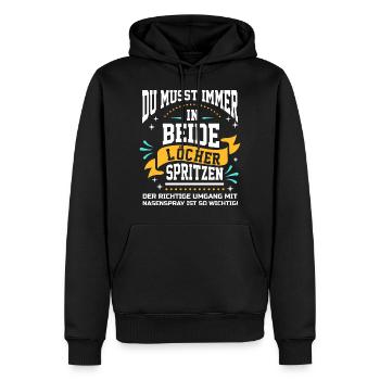 Sex Spruch Party Geburtstag zweideutig Nasenspray - Männer Premium Bio Hoodie - Schwarz - Vorne - Nico (187cm)