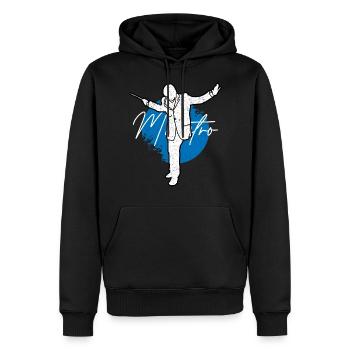 Maestro chef d'orchestre cadeau de musique classique - Sweat à capuche Premium bio Homme - noir - Devant - Nico (187cm)