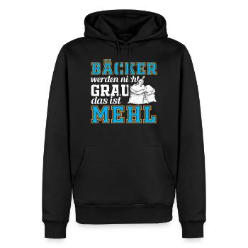Bäcker Backen Mehl Teig - Männer Premium Bio Hoodie - Schwarz - Vorne - Nico (187cm)