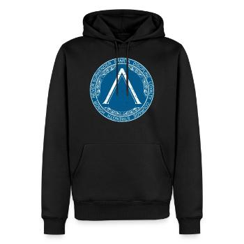 Sparta Symbol - Männer Premium Bio Hoodie - Schwarz - Vorne - Nico (187cm)