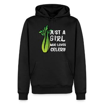 Nur ein Mädchen, das Sellerie liebt - Männer Premium Bio Hoodie - Schwarz - Vorne - Nico (187cm)