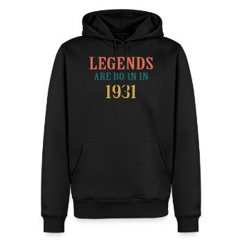 légendes 1931 - Sweat à capuche Premium bio Homme - noir - Devant - Nico (187cm)