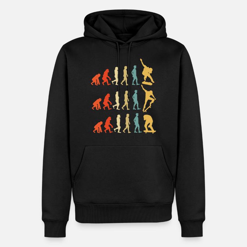 Skateboard Evolution Geschenk - Männer Premium Bio Hoodie - Schwarz