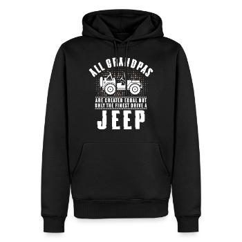 Grandpas Jeep - Sweat à capuche Premium bio Homme - noir - Devant - Nico (187cm)
