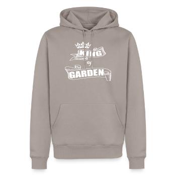 Jardin - Sweat à capuche Premium bio Homme - taupe - Devant - Nico (187cm)