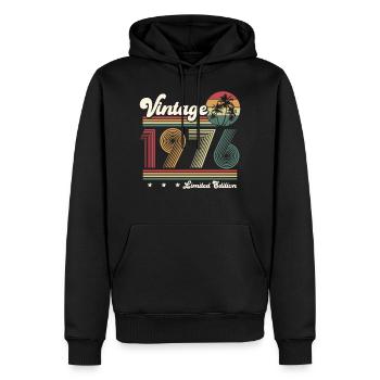 Millésime 1976 Rétro anniversaire cadeau - Sweat à capuche Premium bio Homme - noir - Devant - Nico (187cm)